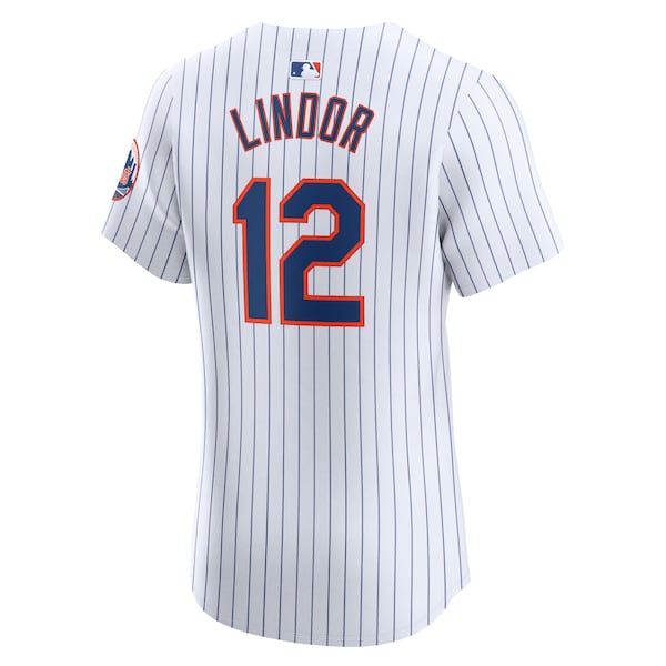 Francisco Lindor New York Mets Nike Home Elite Jersey - White - Image 3