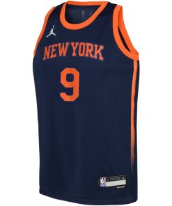 Alternative view of RJ Barrett New York Knicks Jordan Brand Youth Swingman Jersey - Statement - Navy