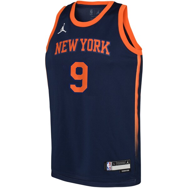 RJ Barrett New York Knicks Jordan Brand Youth Swingman Jersey - Statement - Navy - Image 2