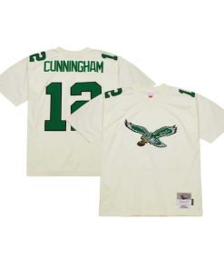 Randall Cunningham Philadelphia Eagles Chainstitch Legacy Jersey - Cream