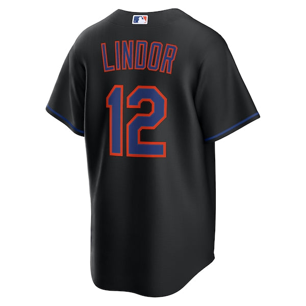 Francisco Lindor New York Mets Nike Alternate Replica Jersey - Black - Image 3