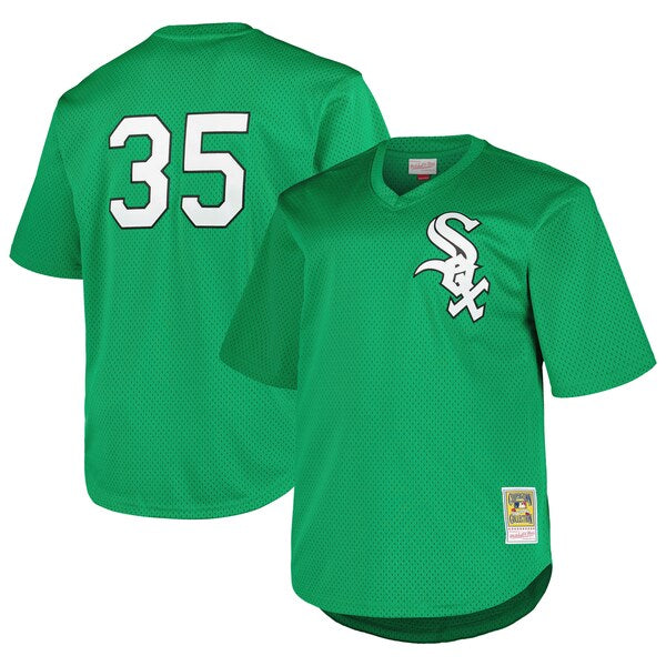 Frank Thomas Chicago White Sox Profile Big & Tall Cooperstown Collection Mesh Batting Practice Jersey - Kelly Green/Black - Image 4