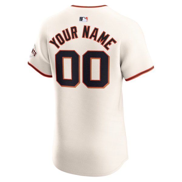 San Francisco Giants Nike Home Elite Custom Jersey - Cream - Image 3