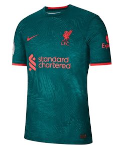 Alternative view of Mohamed Salah Liverpool Nike 2022/23 Third Authentic Player Jersey - Teal