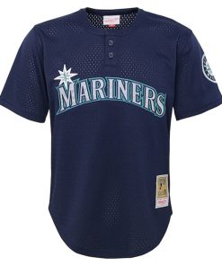 Alternative view of Ichiro Suzuki Seattle Mariners  Youth Cooperstown Collection?Mesh Batting Practice Jersey - Navy
