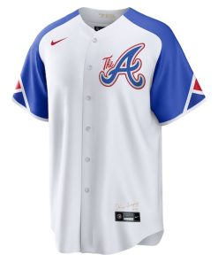 Alternative view of Eddie Rosario Atlanta Braves Nike 2023 City Connect Replica Player Jersey - White