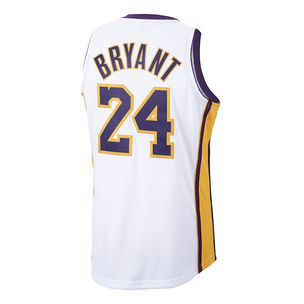 Men's Los Angeles Lakers Kobe Bryant White 2009-10 Hardwood Classics Authentic Jersey - Image 3