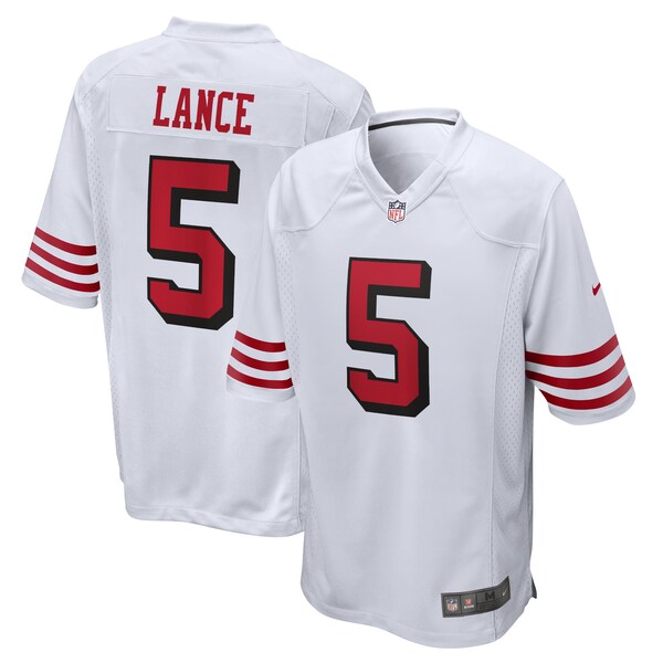 Trey Lance San Francisco 49ers Nike Alternate Game Jersey - White/Scarlet - Image 2