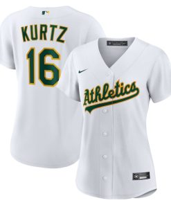 Nick Kurtz Athletics Nike Women's Home Replica Player Jersey - White
