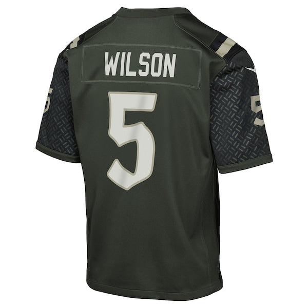 Garrett Wilson New York Jets Nike Youth 2025 Rivalries Collection Game Jersey - Gotham Green - Image 3