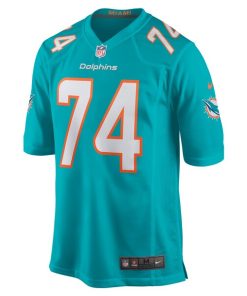 Alternative view of Liam Eichenberg Miami Dolphins Nike Game Jersey - Aqua