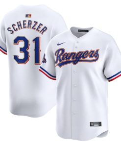 Max Scherzer Texas Rangers Nike 2024 Gold Collection Limited Player Jersey?¨C White