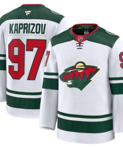 Alternative view of Kirill Kaprizov Minnesota Wild  Away Premium Jersey - White/Green