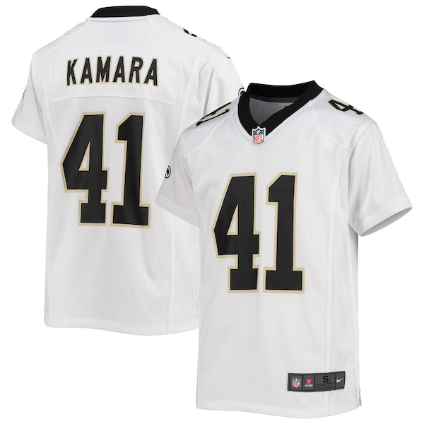Alvin Kamara New Orleans Saints Nike Youth Game Jersey - White/Black - Image 2