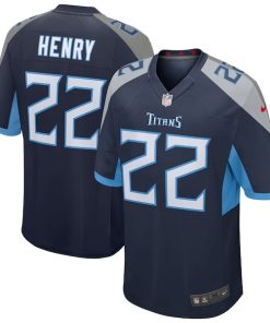 Alternative view of Derrick Henry Tennessee Titans Nike Game Jersey - Navy/Light Blue