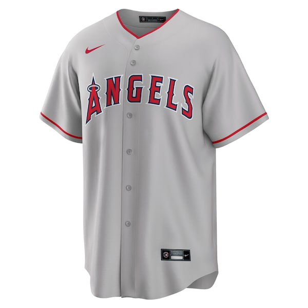 Mike Trout Los Angeles Angels Nike Road Replica Player Name Jersey - Silver/Red/White - Image 3
