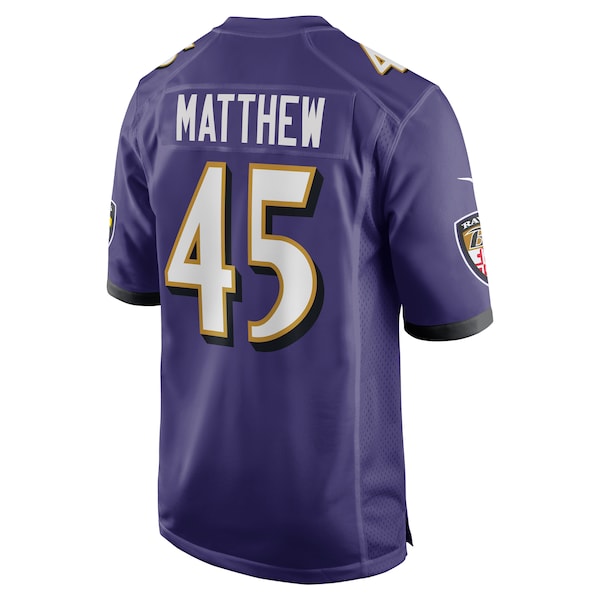 Christian Matthew Baltimore Ravens Nike Team Game Jersey - Purple - Image 3