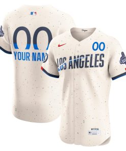 Alternative view of Los Angeles Dodgers Nike 2025 World Series Champions Alternate? Elite Custom Jersey - Royal/Cream