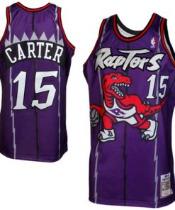 Alternative view of Vince Carter Toronto Raptors 1998/99 Throwback Authentic Jersey - Purple