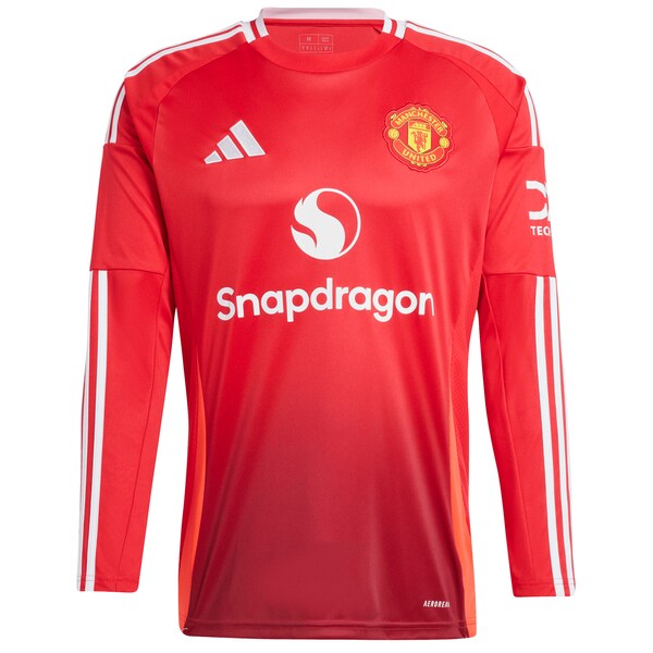Alejandro Garnacho Manchester United 2024/25 Home Long Sleeve Replica Player Jersey - Red - Image 3