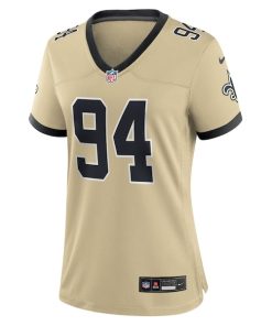 Alternative view of Cameron Jordan New Orleans Saints Nike Women's Gameday Golds Alternate Game Player Jersey - Gold