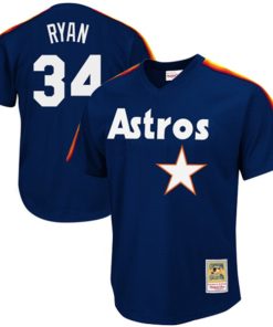 Alternative view of Nolan Ryan Houston Astros 1988 Authentic Cooperstown Collection Mesh Batting Practice Jersey - Navy