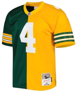 Alternative view of Brett Favre Green Bay Packers 1996 Split Legacy Replica Jersey - Green/Gold