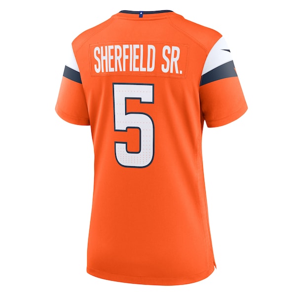 Trent Sherfield Sr. Denver Broncos Nike Women's Team Game Jersey - Orange - Image 3