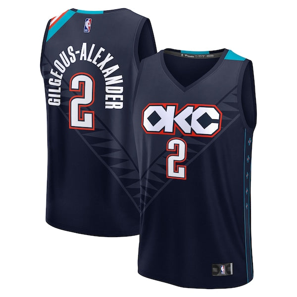 Shai Gilgeous-Alexander Oklahoma City Thunder 2025/26 City Edition Fast Break Jersey - Navy
