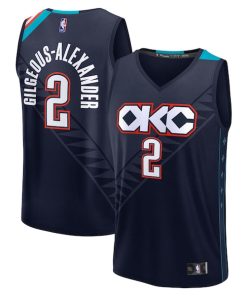 Shai Gilgeous-Alexander Oklahoma City Thunder  Youth 2025/26 City Edition Fast Break Jersey - Navy
