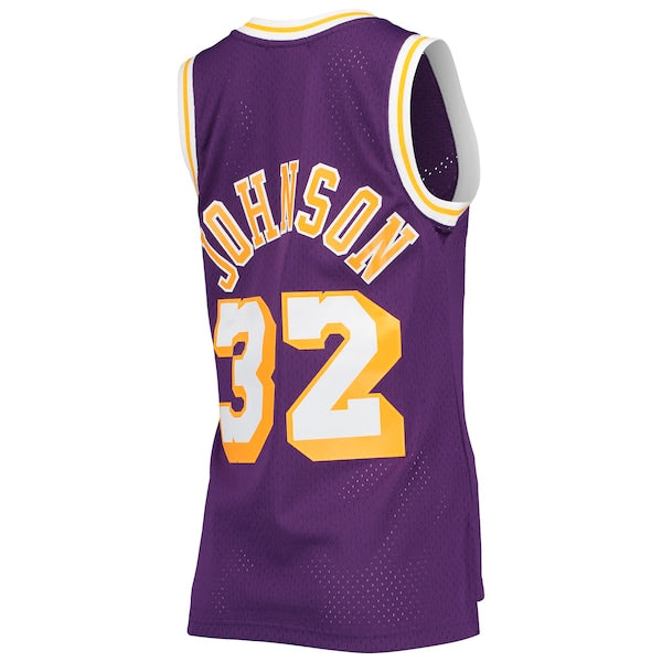 Magic Johnson Los Angeles Lakers Women's Hardwood Classics 1984/85 Swingman Jersey - Purple - Image 3