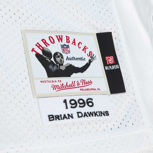 Brian Dawkins Philadelphia Eagles 1996 Authentic Throwback Retired Player Jersey - White/Black - Image 7