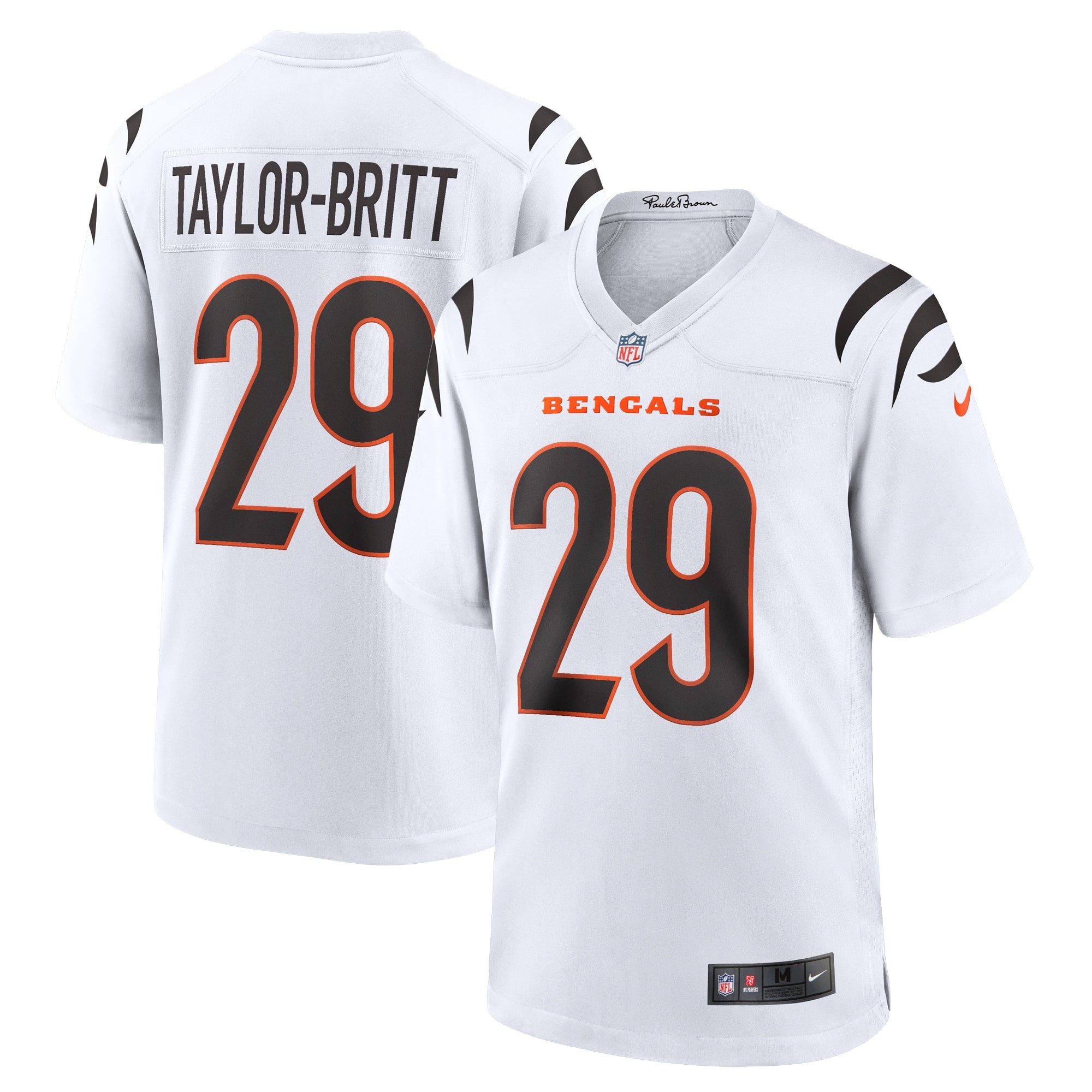 Cam Taylor-Britt Cincinnati Bengals Nike Game Player Jersey - Black/Orange/White - Image 6