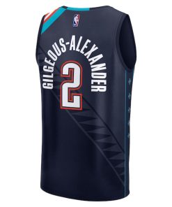 Alternative view of Shai Gilgeous-Alexander Oklahoma City Thunder  2025/26 City Edition Fast Break Jersey - Navy