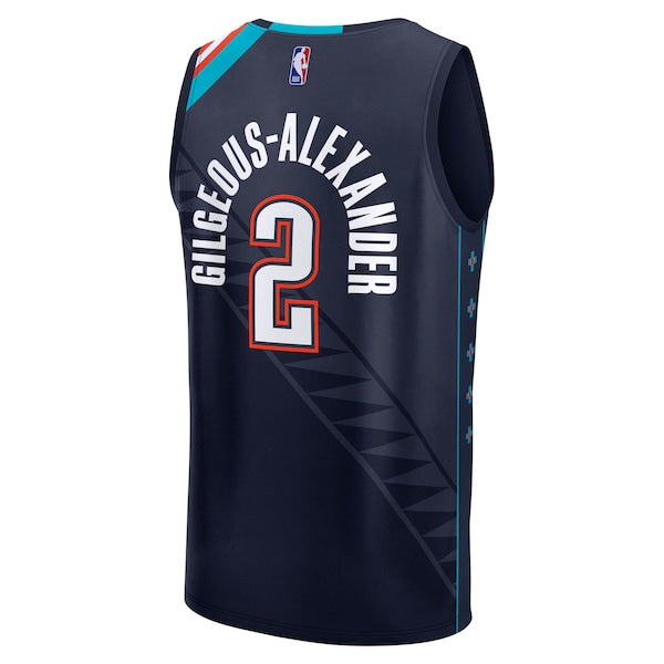 Shai Gilgeous-Alexander Oklahoma City Thunder 2025/26 City Edition Fast Break Jersey - Navy - Image 2