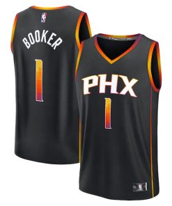 Devin Booker Phoenix Suns  Fast Break Replica Player Jersey - Statement Edition - Black