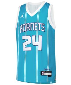 Alternative view of Brandon Miller Charlotte Hornets Nike Youth Swingman Jersey - Icon Edition - Teal