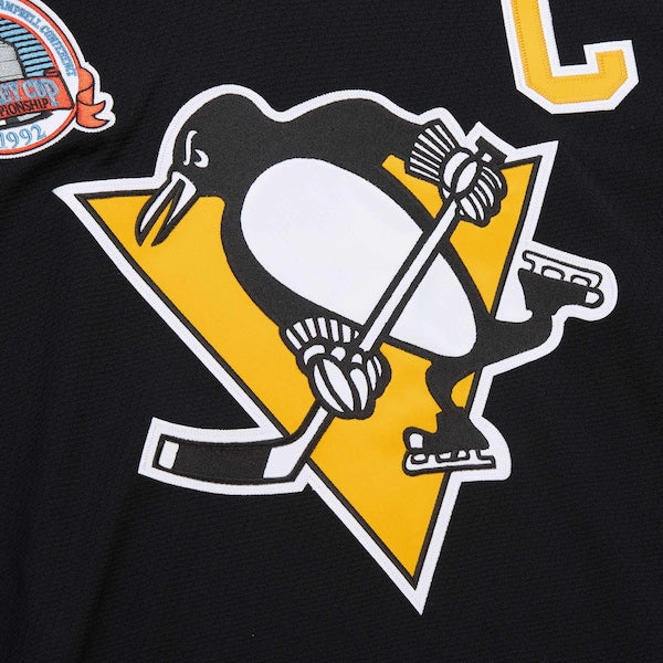 Mario Lemieux Pittsburgh Penguins 1991-92 Power Play Jersey - Black/Gold - Image 5