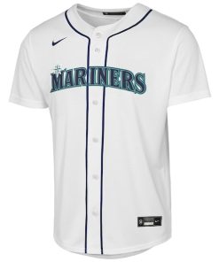 Alternative view of Youth Seattle Mariners Cal Raleigh Nike White Home Replica Jersey