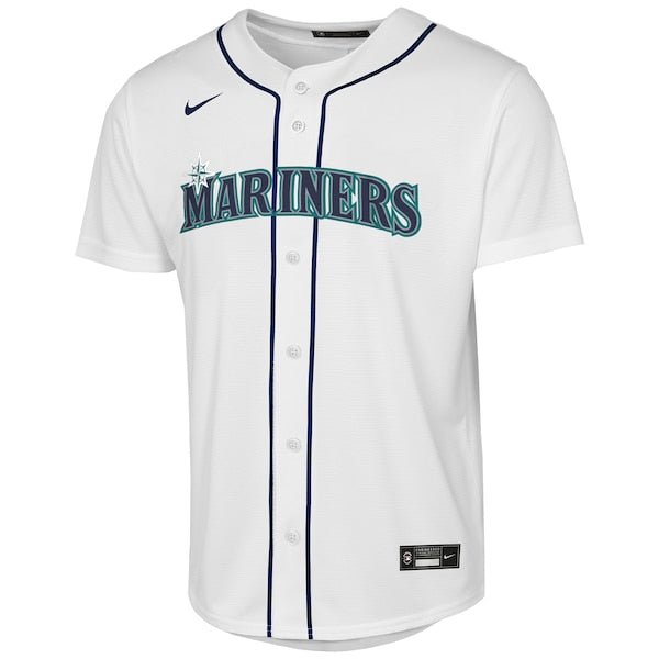 Youth Seattle Mariners Cal Raleigh Nike White Home Replica Jersey - Image 2