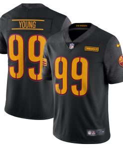 Alternative view of Chase Young Washington Commanders Nike Vapor Limited Jersey - Burgundy/Black/White