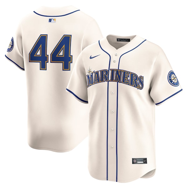 Julio Rodriguez Seattle Mariners Nike Alternate Limited - Cream/Navy - Image 2