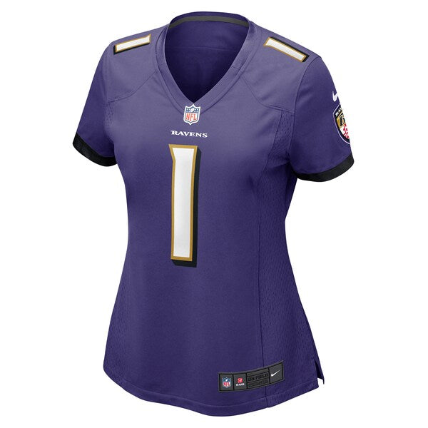 Number 1 Bride Baltimore Ravens Nike Women's Game Jersey - Purple - Image 2