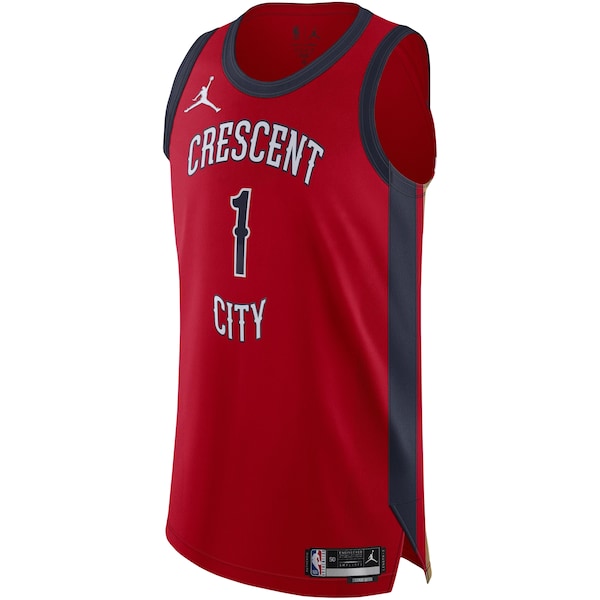 Zion Williamson New Orleans Pelicans Jordan Brand Authentic Jersey - Association Edition - Red - Image 2