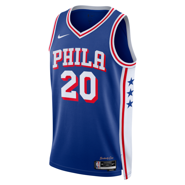 Jared McCain Philadelphia 76ers Nike Unisex Swingman Player Jersey - Icon Edition - Royal - Image 2