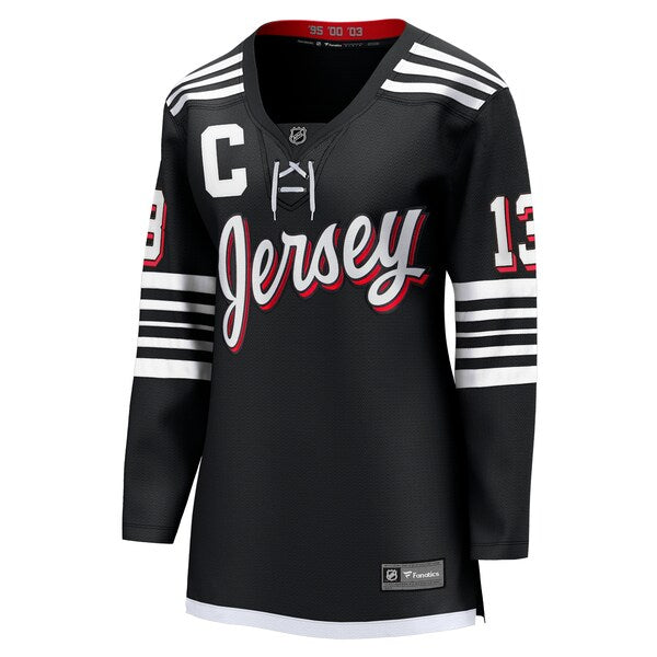 Nico Hischier New Jersey Devils Women's Alternate Premier Breakaway Player Jersey - Black - Image 2