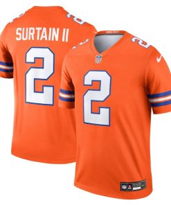 Patrick Surtain II Denver Broncos Nike Mile High Collection 1977 Throwback Player Legend Jersey - Orange