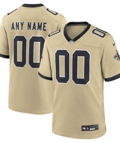 Alternative view of New Orleans Saints Nike Gameday Golds Alternate Custom Game Jersey - Gold/Black