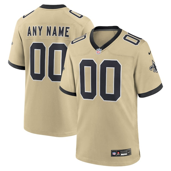New Orleans Saints Nike Gameday Golds Alternate Custom Game Jersey - Gold/Black - Image 2