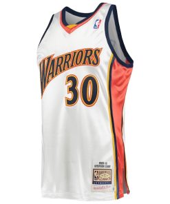 Alternative view of Stephen Curry Golden State Warriors 2009/10 Hardwood Classics Authentic Jersey - White
